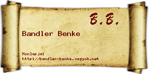 Bandler Benke névjegykártya